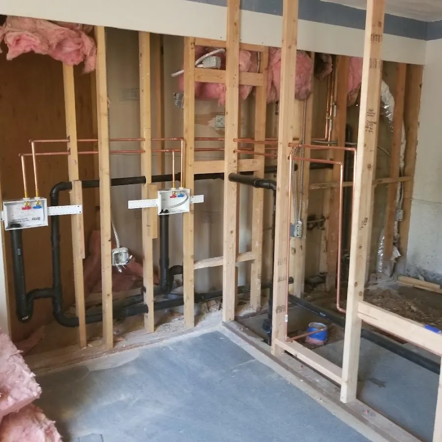 Copper pipe rough-in and plumbing installation in Gardendale